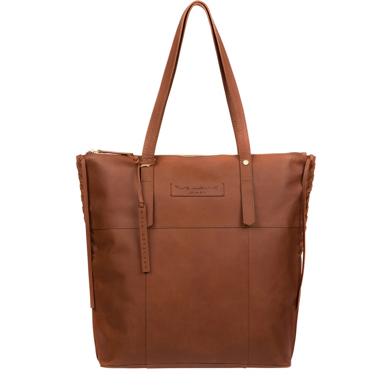 'Aldgate' Cognac Leather Tote Bag