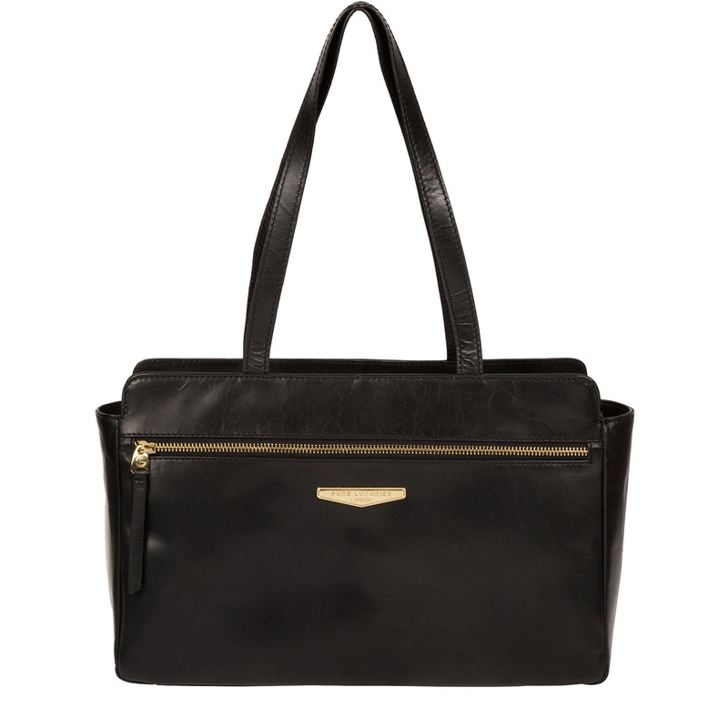 'Alessandra' Black Vegetable-Tanned Leather Handbag