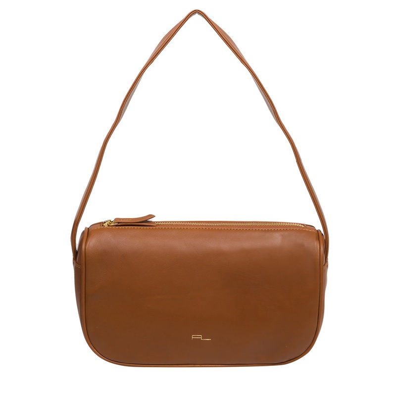 'Alicia' Oak Nappa Leather Grab Bag