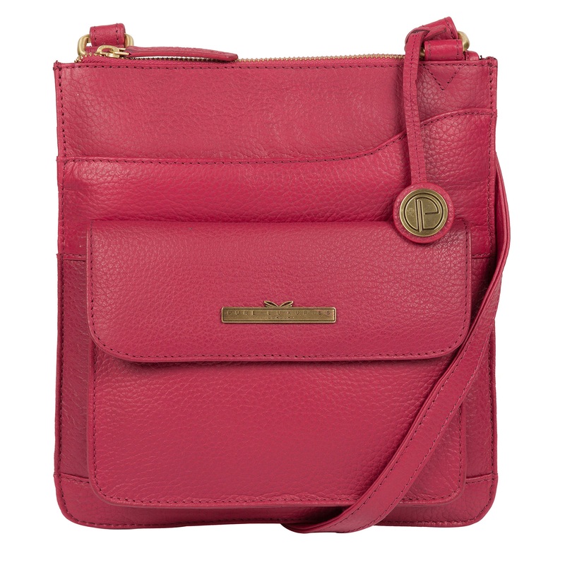 'Anne' Berry Leather Cross Body Bag