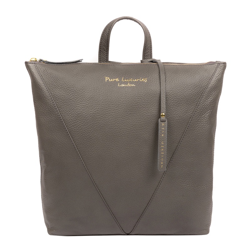 'Arti' Grey Leather Backpack
