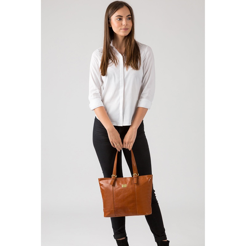 'Bianca' Italian Tan Leather Tote Bag