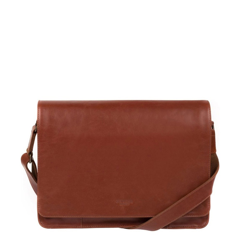 'Bolt' Conker Brown Leather Messenger Bag