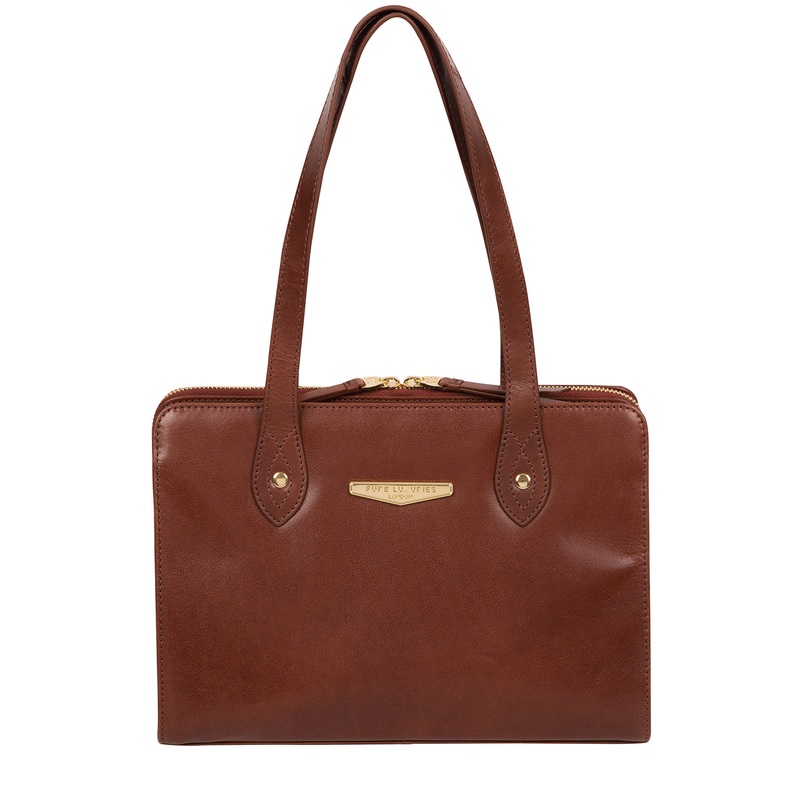 'Britt' Italian Tan Vegetable-Tanned Leather Handbag