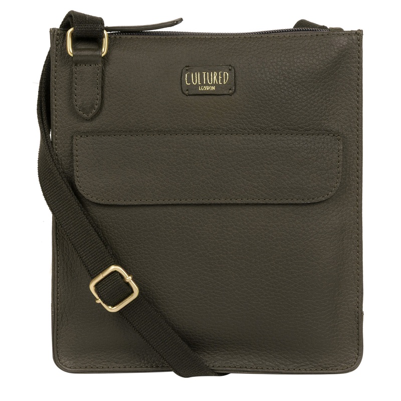 'Celeste' Olive Leather Small Cross Body Bag