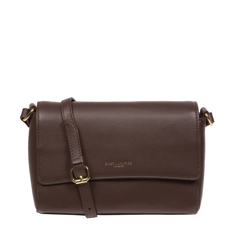 'Charlotte' Hot Fudge Nappa Leather Cross Body Bag