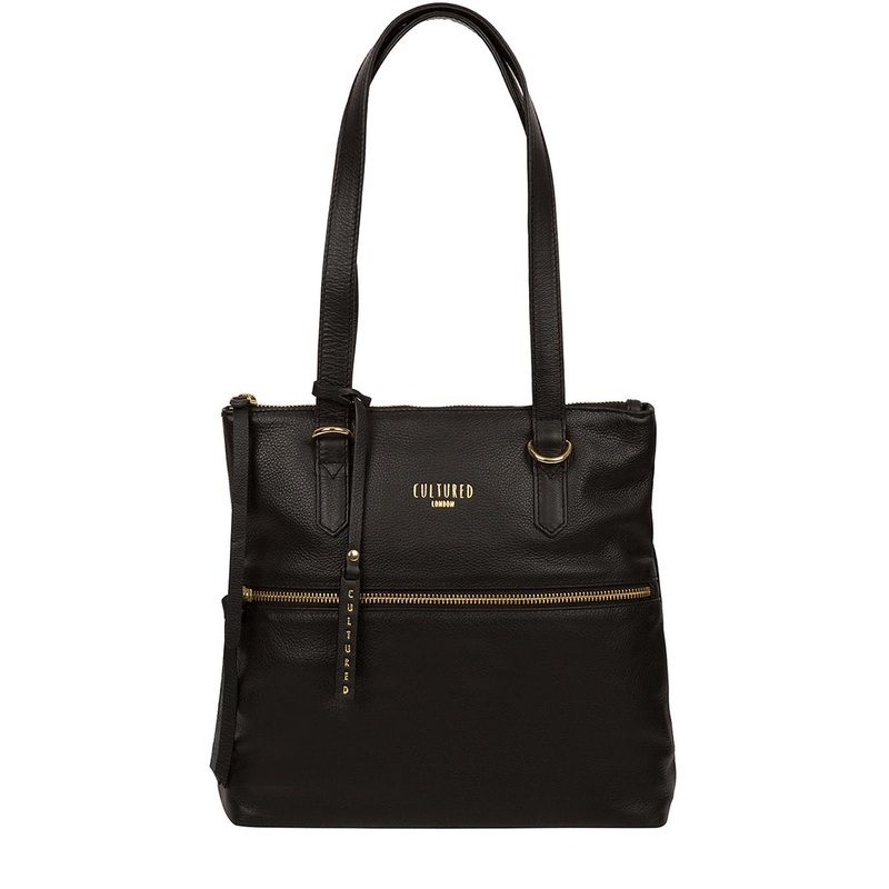 'Chesham' Black Leather Tote Bag