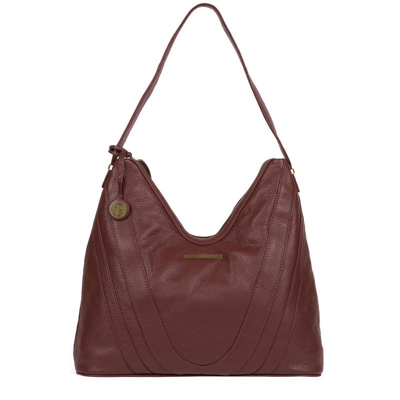 'Claire' Port Leather Shoulder Bag