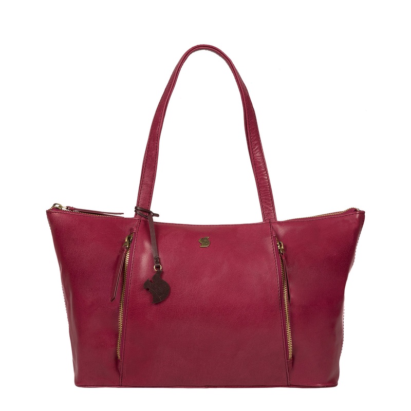 'Clover' Orchid Leather Tote Bag