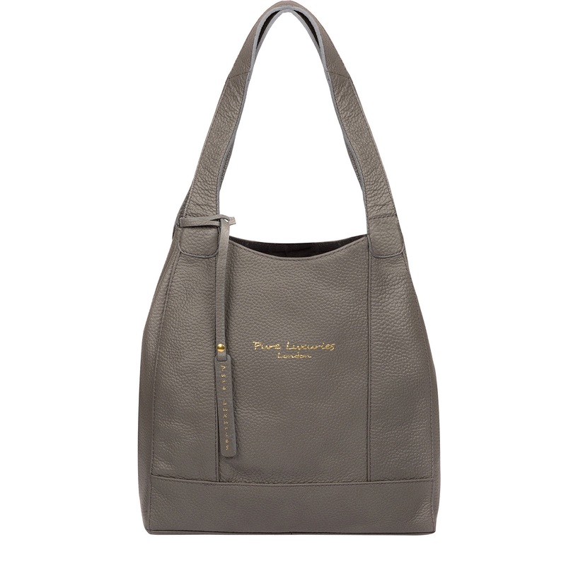 'Colette' Grey Leather Handbag