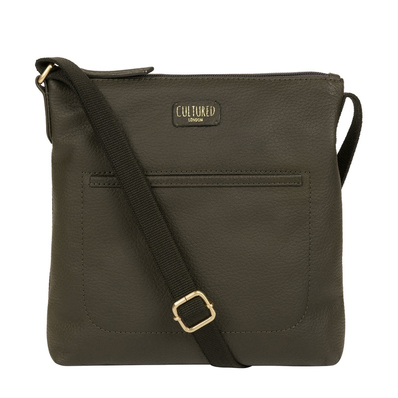 'Dalida' Olive Leather Small Cross Body Bag