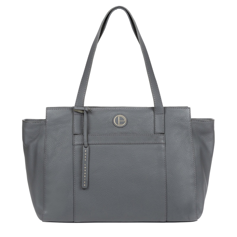 'Dusk' Grey Leather Handbag