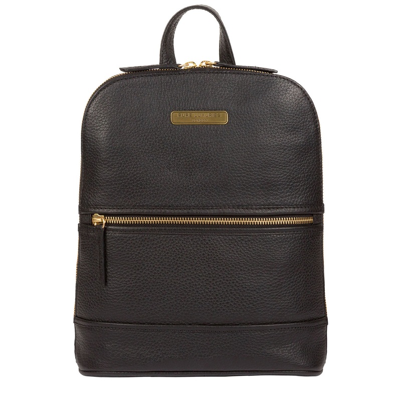 'Ellerton' Black Leather Backpack