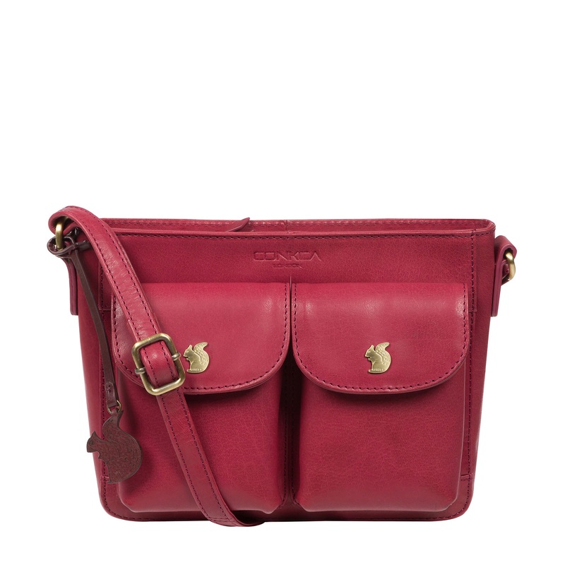 'Eski' Orchid Leather Cross Body Bag