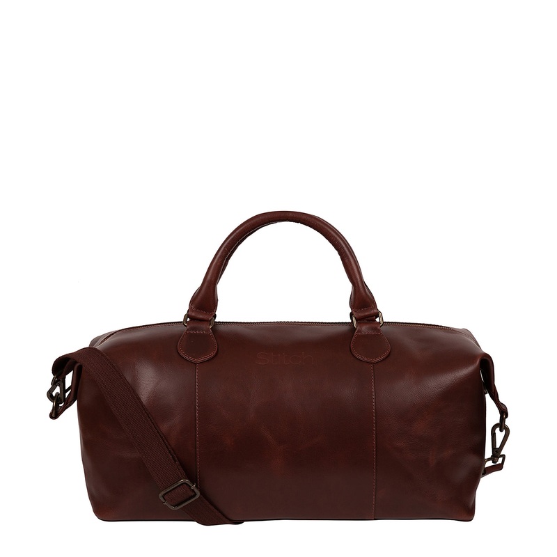 'Excursion' Dark Chestnut Leather Holdall