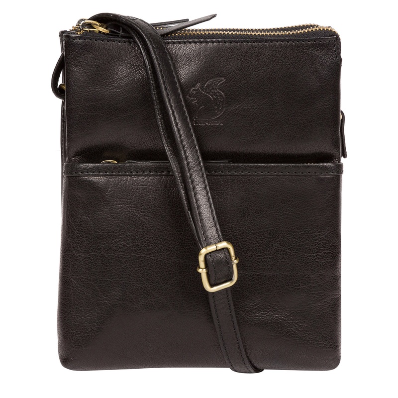 'Fernandez' Black Leather Cross Body Bag