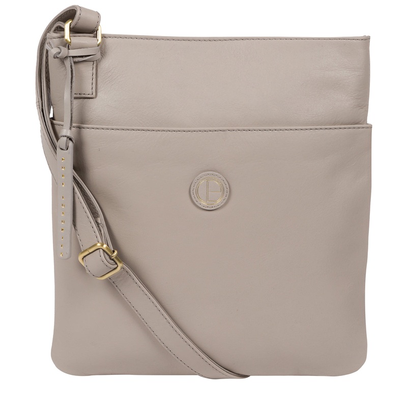 'Foxton' Dove Grey Leather Cross Body Bag