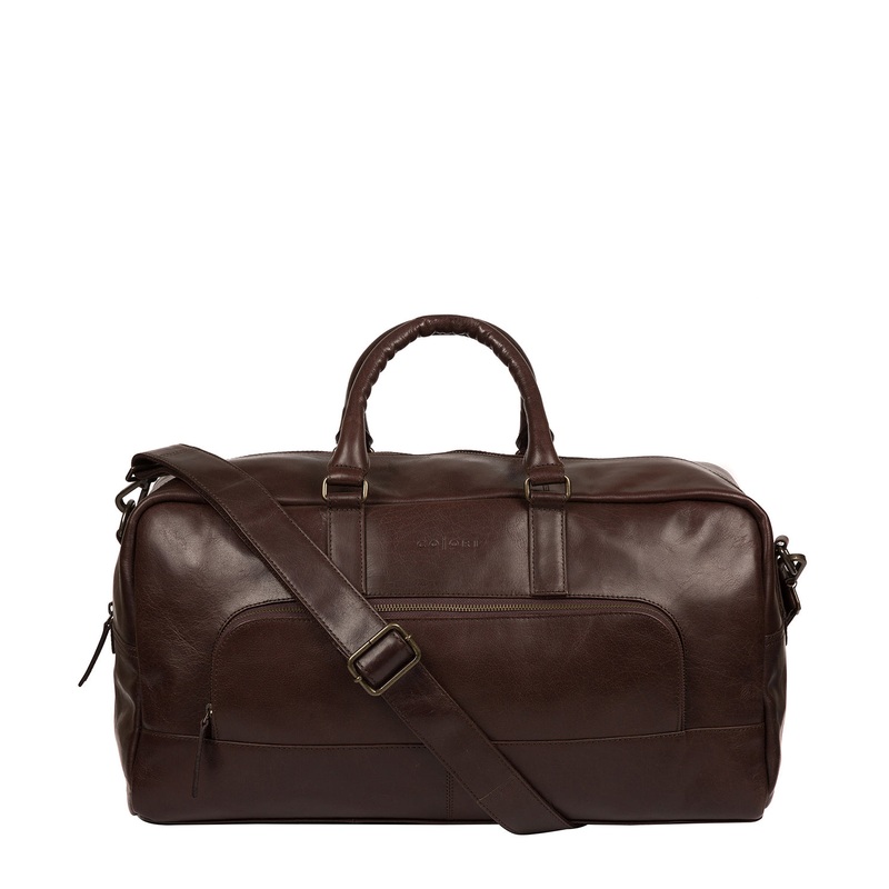 'Giambino' Italian-Inspired Espresso Leather Holdall