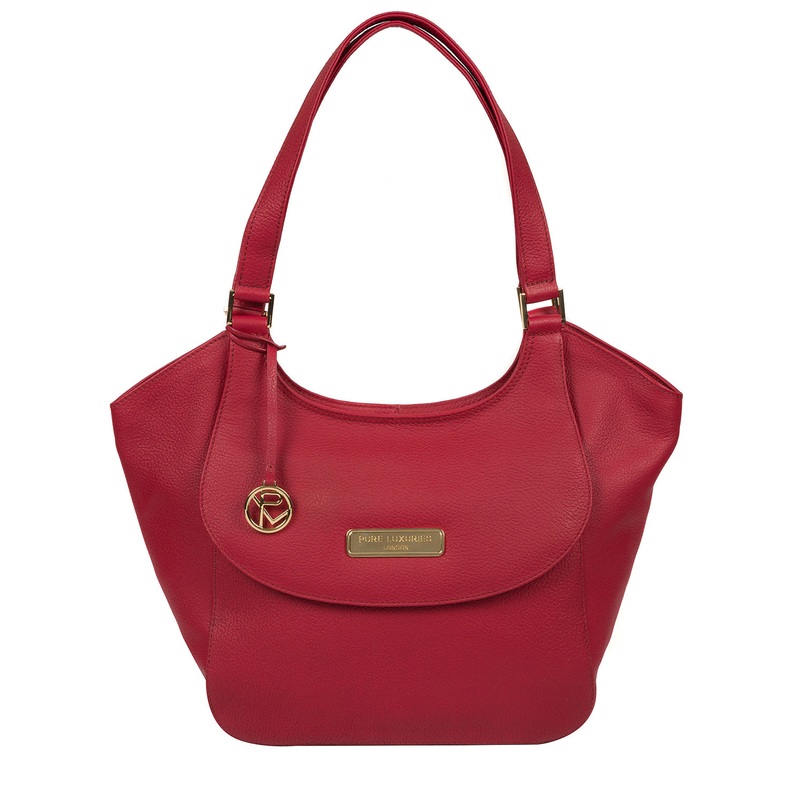 'Grace' Berry Red Leather Tote Bag