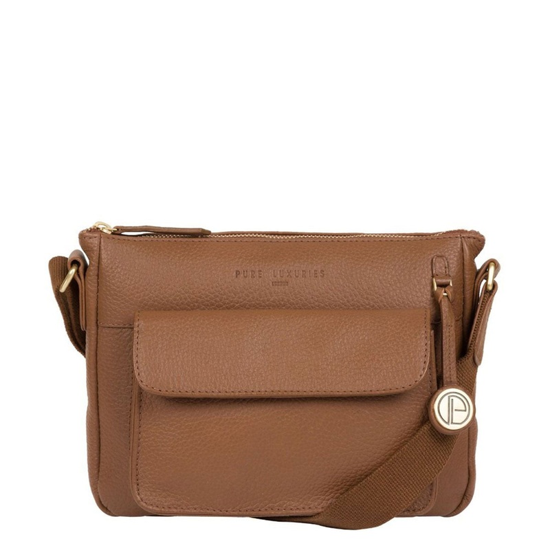 'Guildford' Dark Tan Leather Cross Body Bag