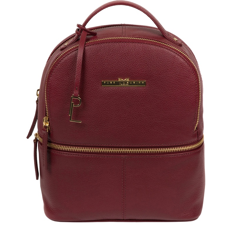 'Hayes' Deep Red Leather Backpack