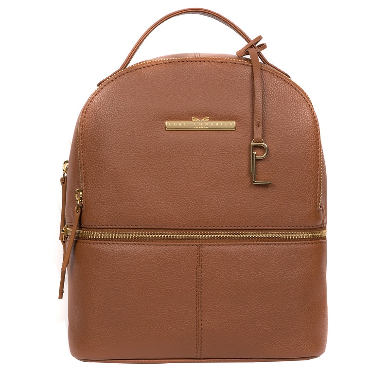 'Hayes' Tan Leather Backpack