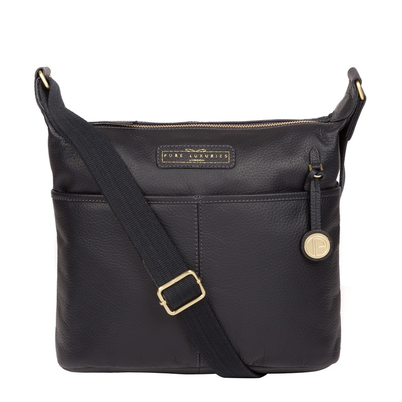 'Hove' Navy Leather Shoulder Bag