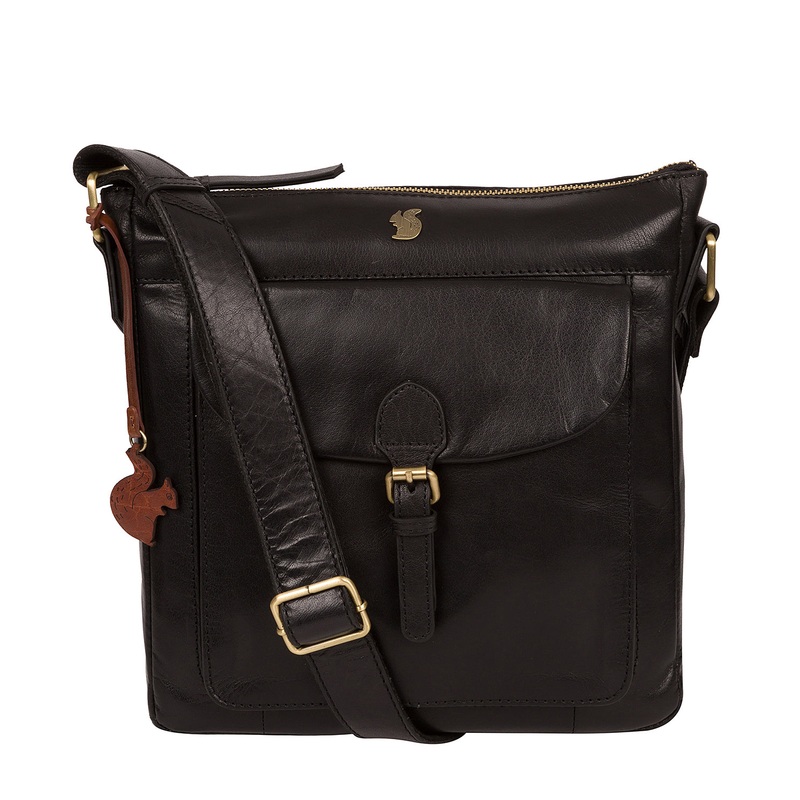 'Josephine' Black Leather Shoulder Bag