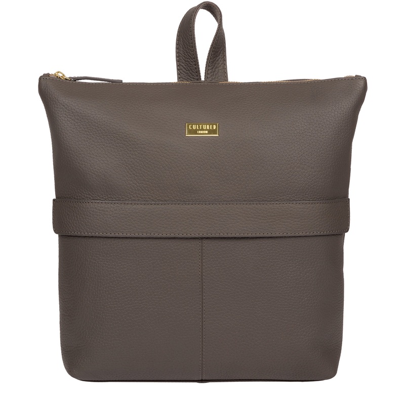 'Josie' Grey Leather Backpack