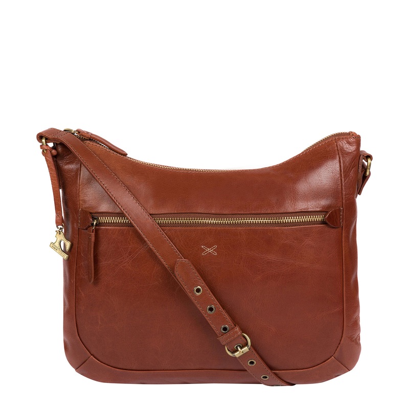 'Kay' Whiskey Leather Cross Body Bag