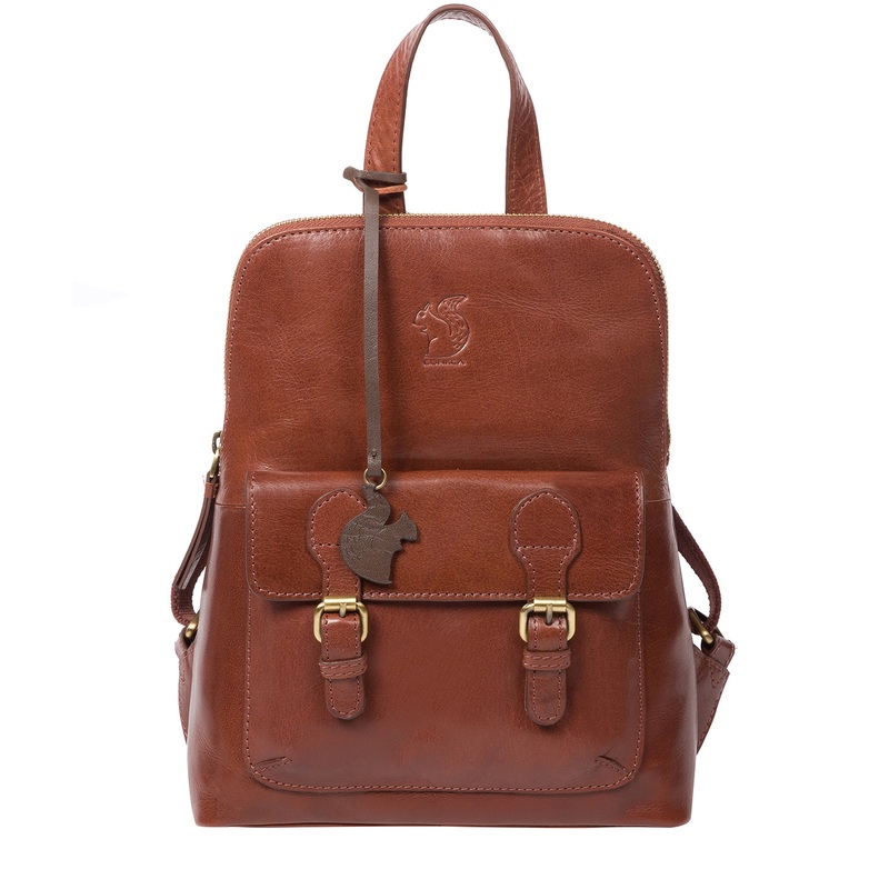 'Kendal' Conker Brown Leather Backpack