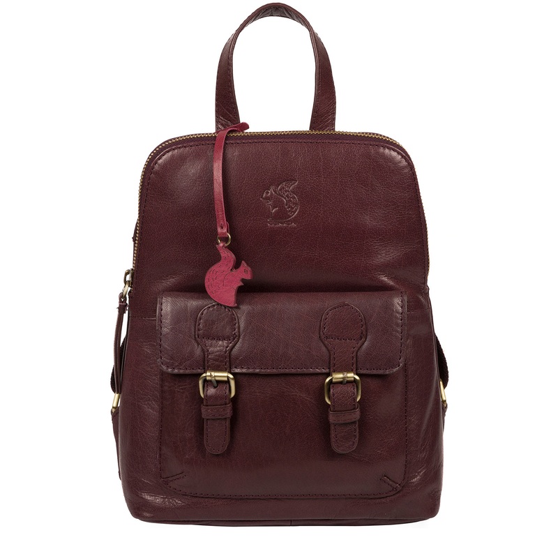 'Kendal' Plum Leather Backpack