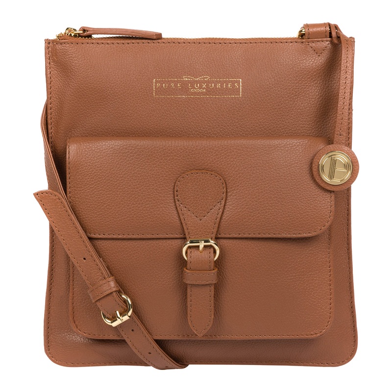 'Kenley' Tan Leather Cross Body Bag