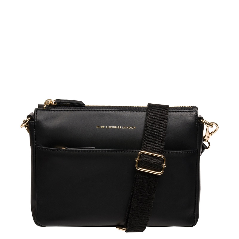 'Kerry' Black Leather Cross Body Bag