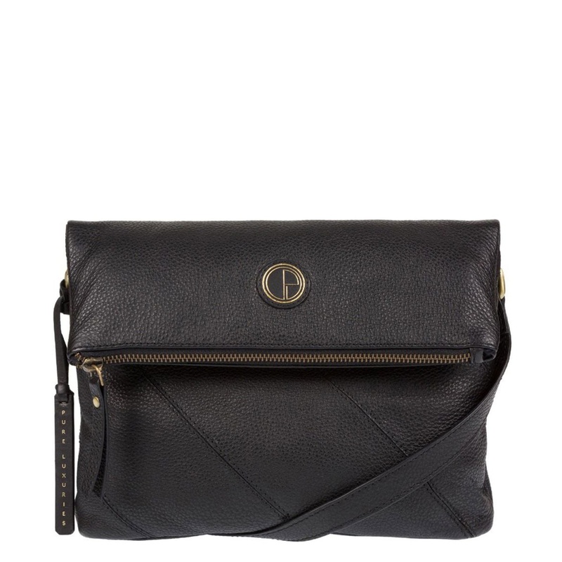 'Korin' Black Leather Cross Body Bag