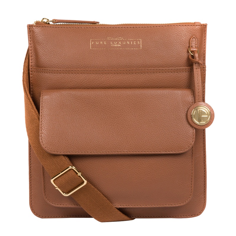 'Langley' Tan Leather Cross Body Bag
