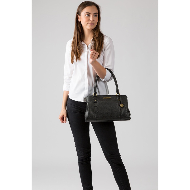 'Lettie' Black Leather Handbag
