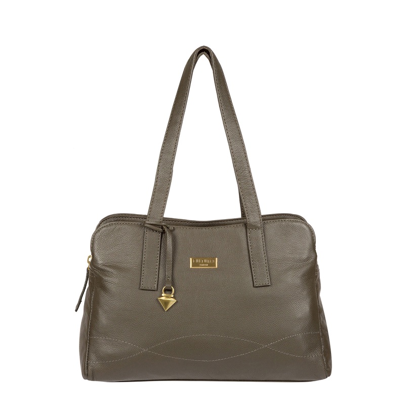 'Liana' Olive Leather Handbag
