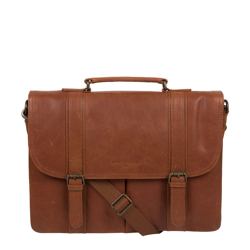 'Logan' Tan Leather Work Bag