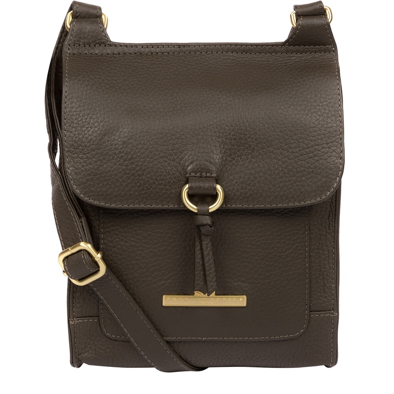 'Mabel' Olive Leather Cross Body Bag
