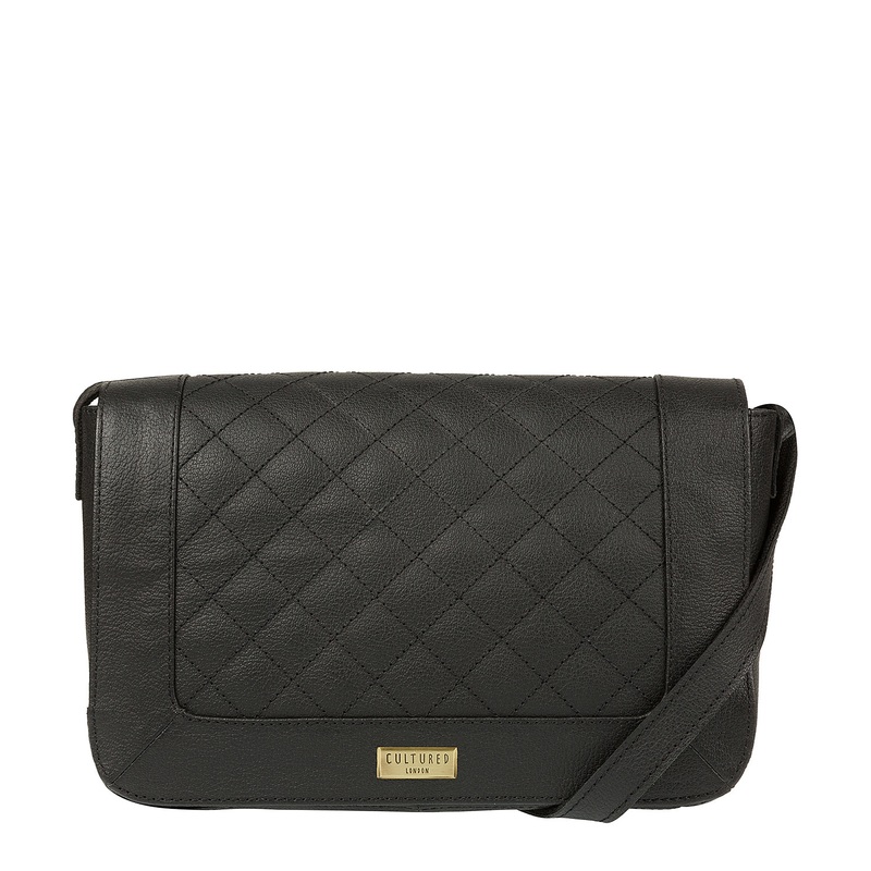 'Macey' Black Natural Leather Bag