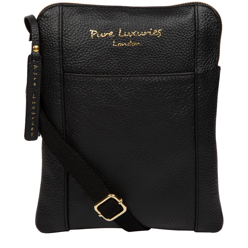 'Maisie' Black Leather Cross Body Bag