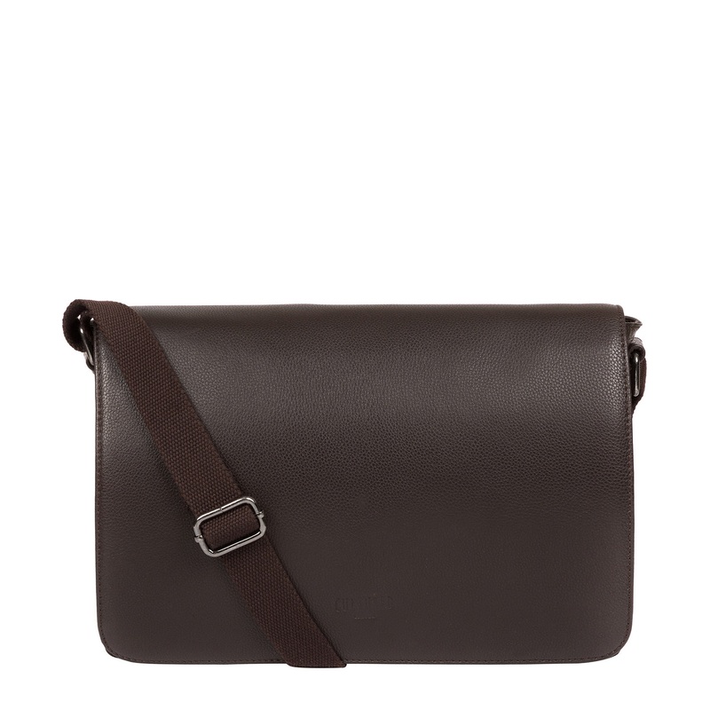 'Marv' Brown Leather Messenger Bag