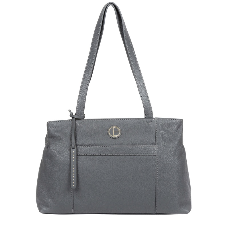 'Mist' Grey Leather Handbag