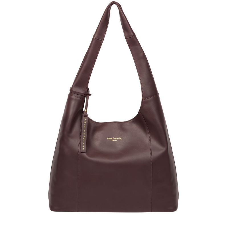 'Nina' Sangria Leather Shoulder Bag