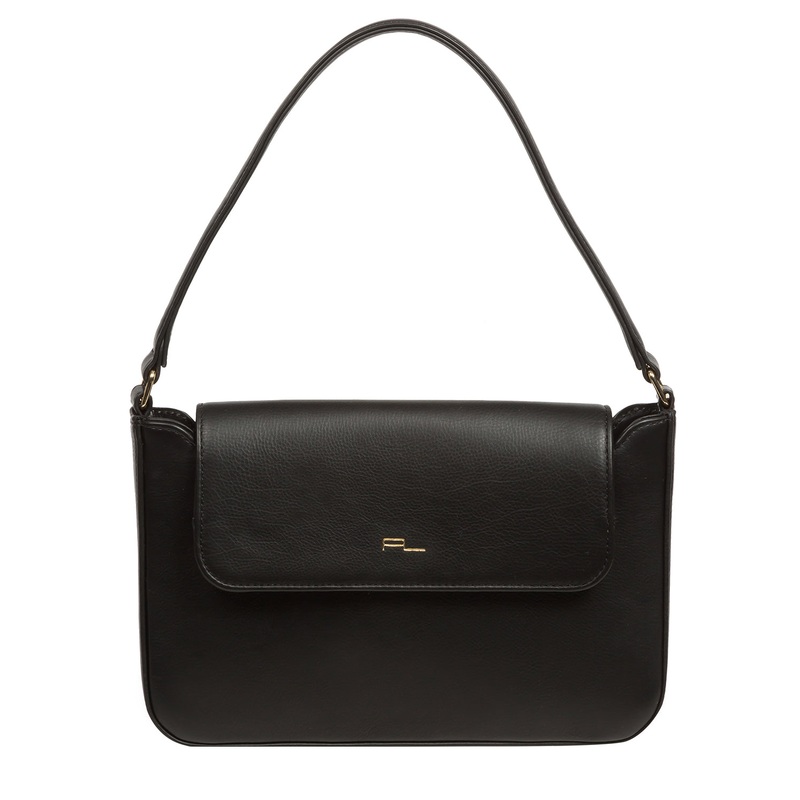 'Olivia' Black Nappa Leather Evening Bag
