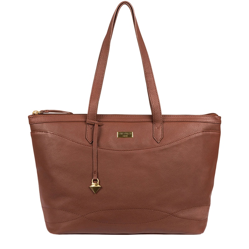 'Oriel' Sienna Brown Leather Tote Bag
