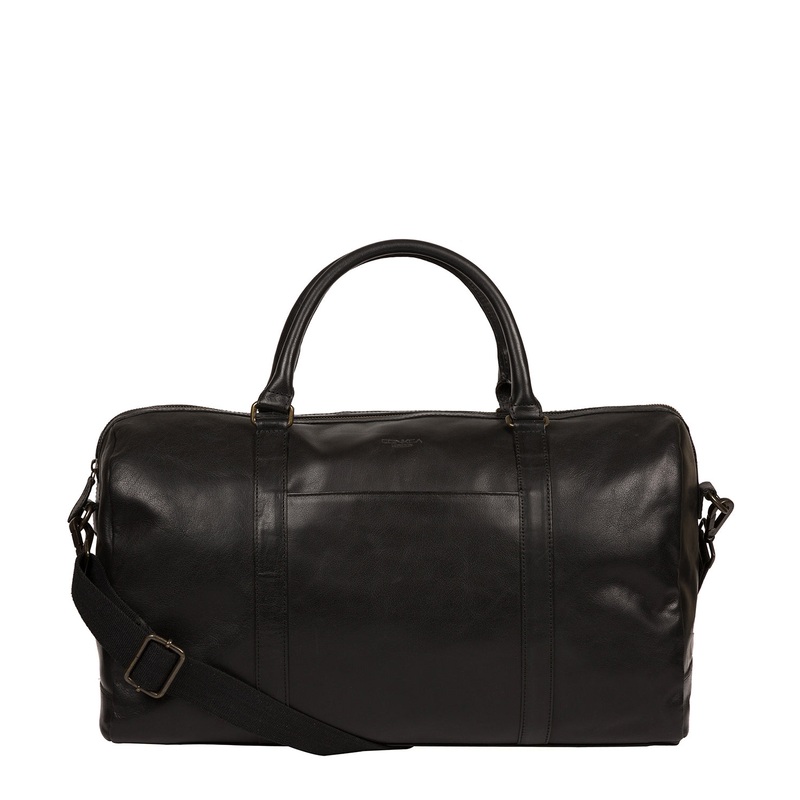 'Orton' Black Leather Holdall