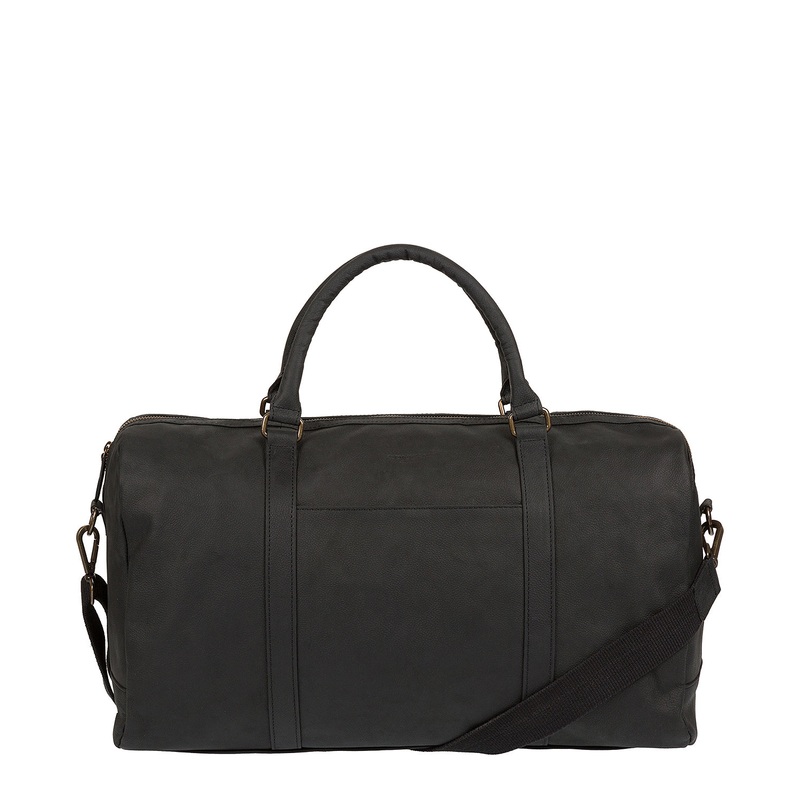 'Orton' Vintage Black Leather Holdall