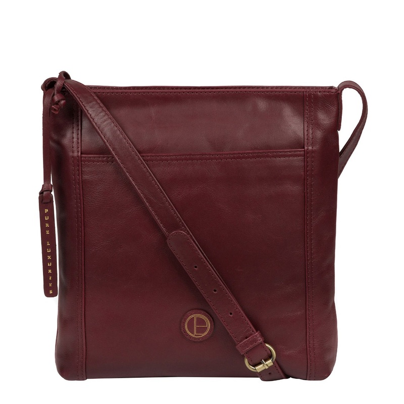 'Plumpton' Burgundy Leather Cross Body Bag